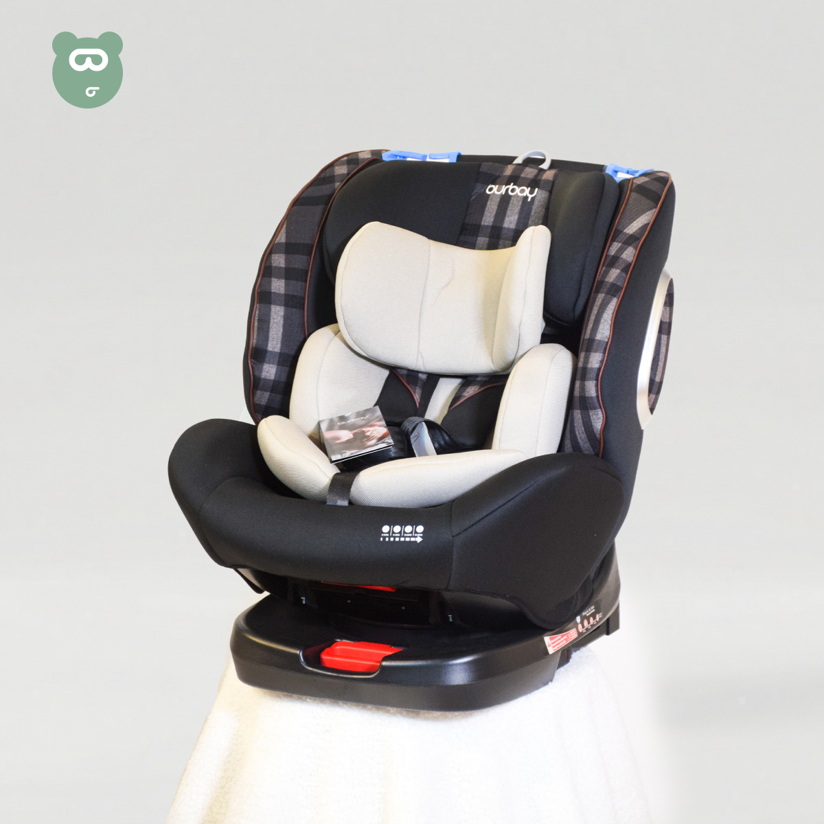 Burbay 360 Car seat with Isofix Black and Beige