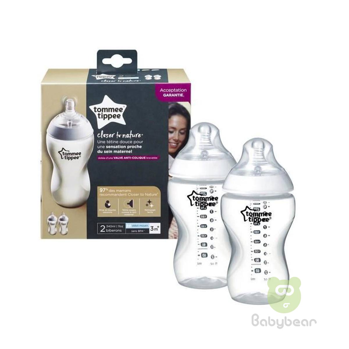 Baby Feeding Bottle Tommeetippee 2 Pack 340ml