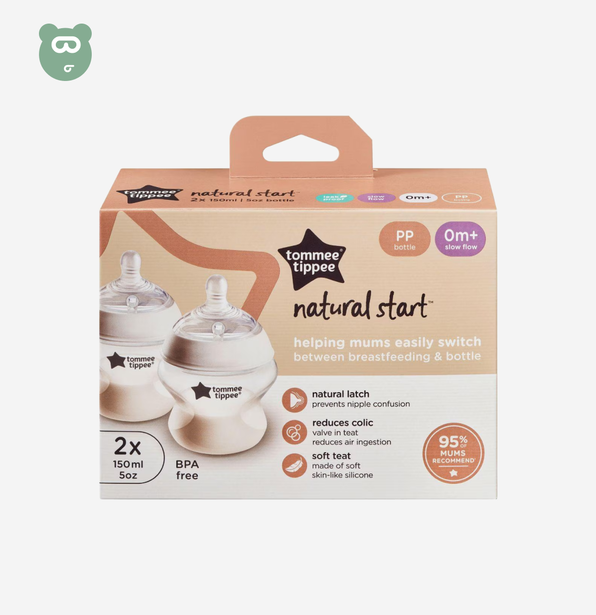 Tommee Tippee Natural Start PP Bottle 150ml 2pk