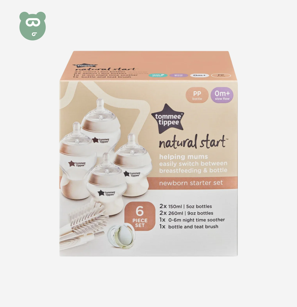 Tommee Tippee Natural New Born Starter 6pcs Set Om+