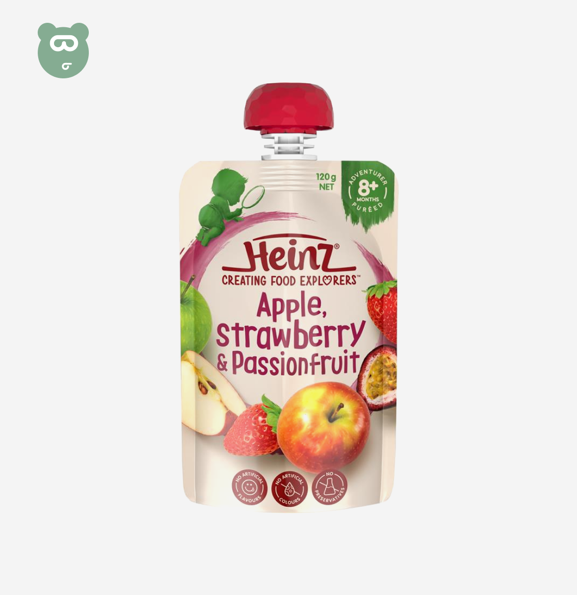 Heinz baby food apple strawberry & passionfruit 8m+120g
