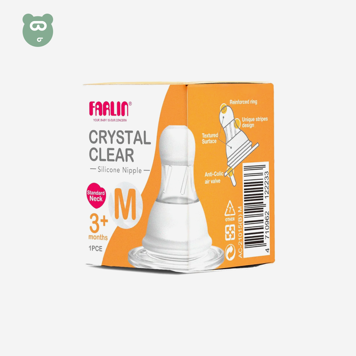 Farlin Crystal Clear Nipple M 3m