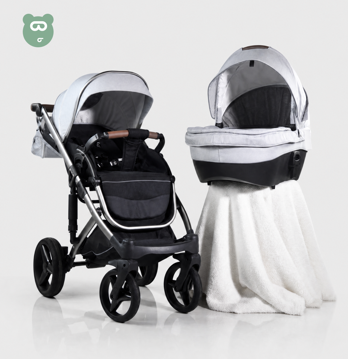Kidilo 4 in 1 Travel System Light Gray