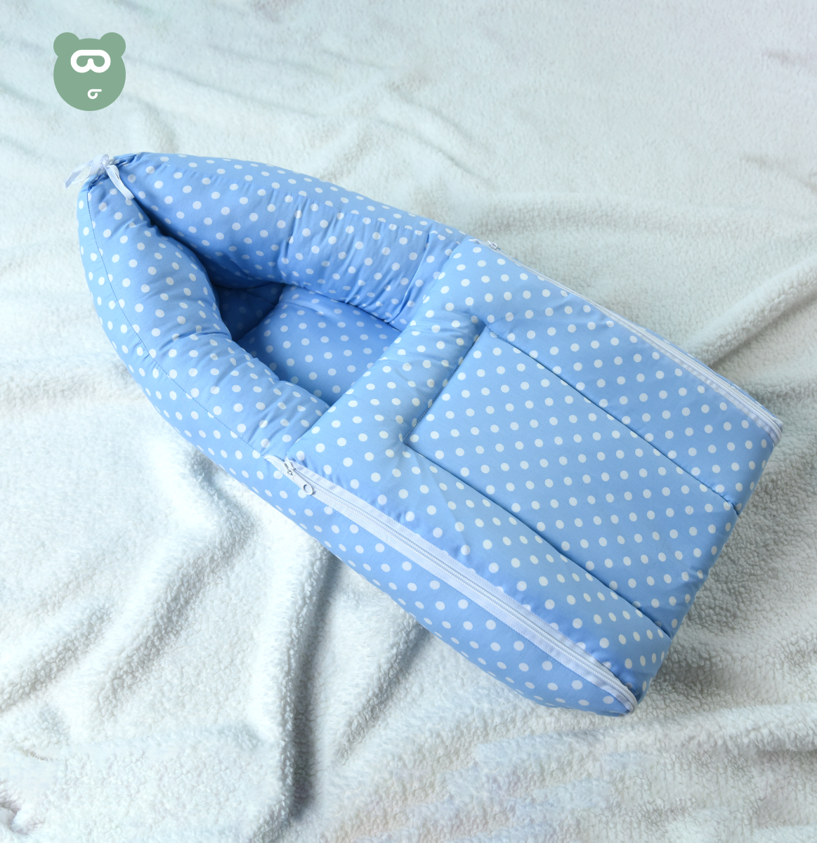 Baby Sleeping Bag - Printed - White Polka Dots