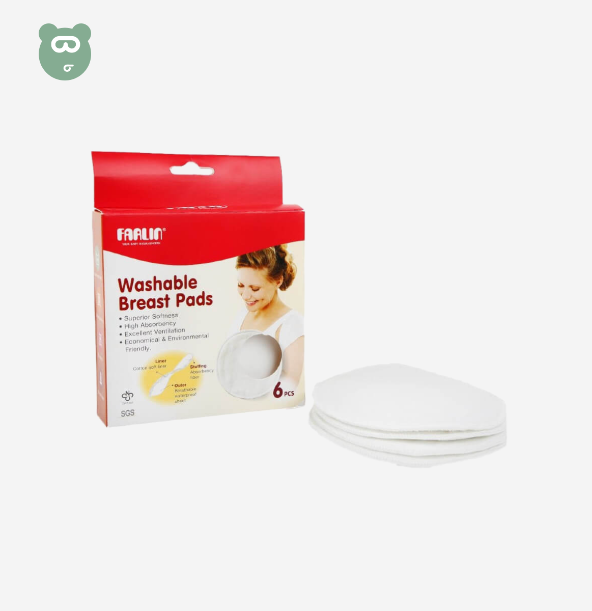 Farlin Washable Breast Pads 6pcs