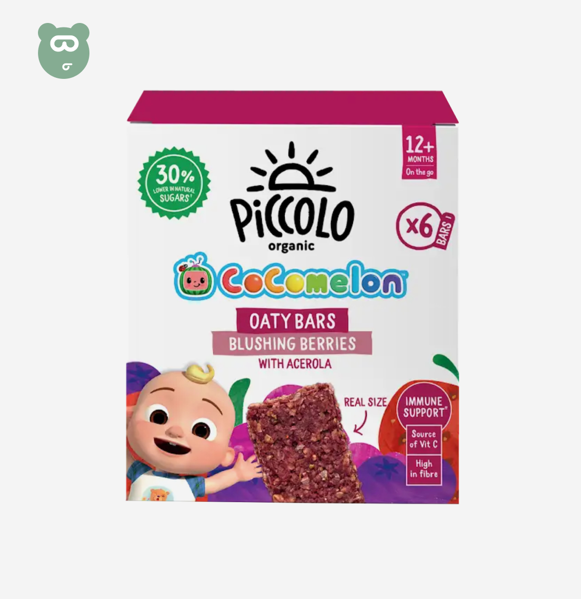 Piccolo Organic Blushing Berries Oaty Bar 6x23g 12m+