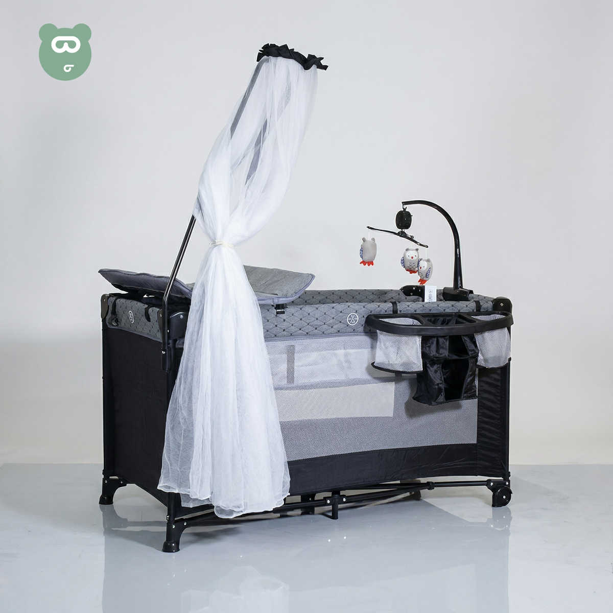 Burbay Travel Cot Black