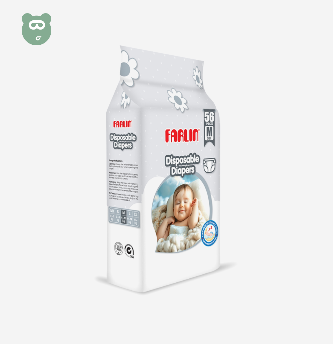 Farlin Baby Diapers Medium 56 Pcs