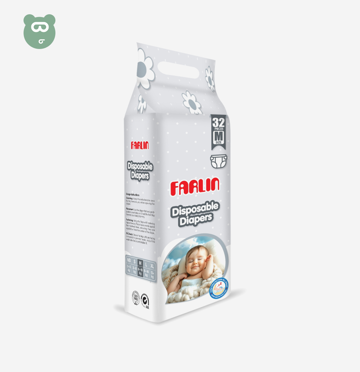 Farlin Baby Diapers Medium 32 Pcs