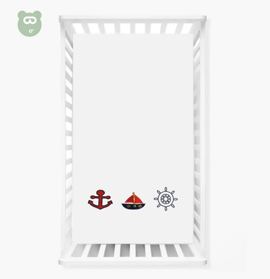 Sail Boat Cot Sheet 39X60