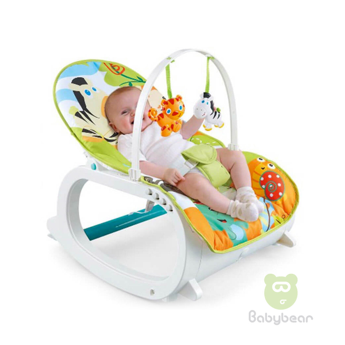 Safari Newborn to Toddler Portable Bouncer & Rocker with Vibration & Music