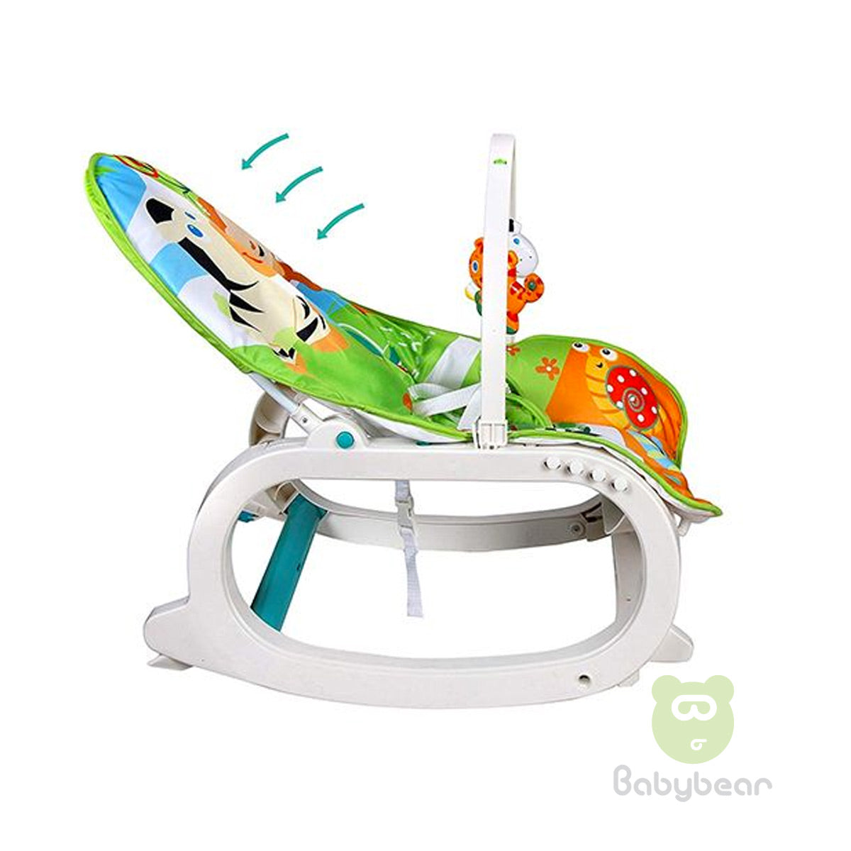 Safari Newborn to Toddler Portable Bouncer & Rocker with Vibration & Music