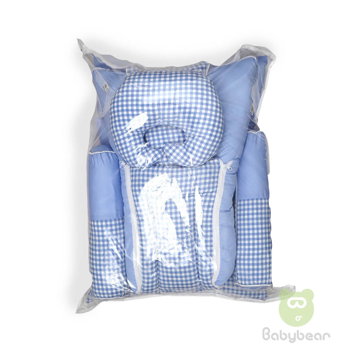 7 in 1 Bedding Set - Blue Checks