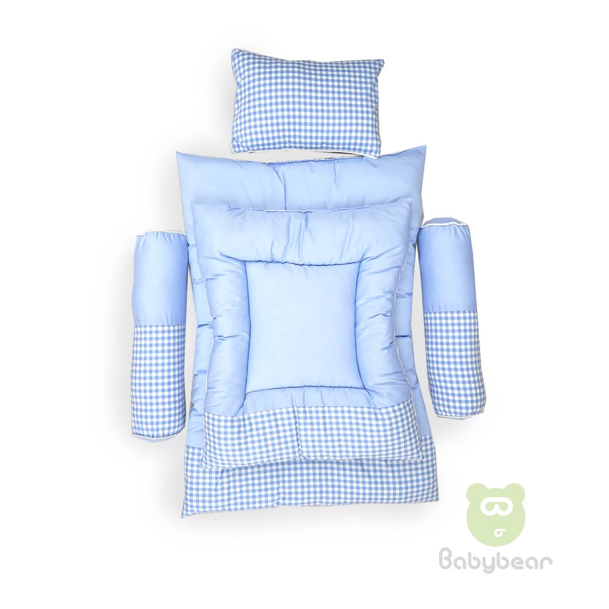 7 in 1 Bedding Set - Blue Checks