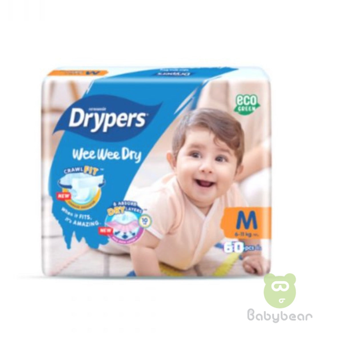 Drypers Wee Wee Dry M 6-11 KG 60pcs
