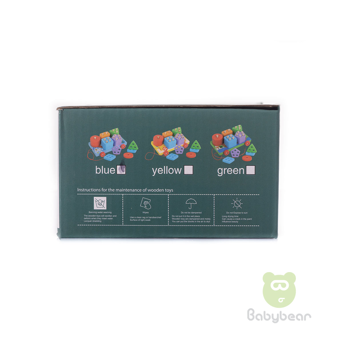 Wooden Pull Along shapes sorting trailer toy