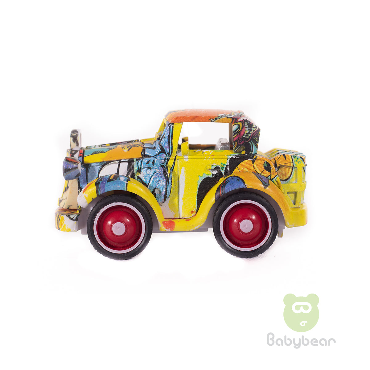 Graffiti Style Metal Friction Powered Die-cast Classic Cars Yellow