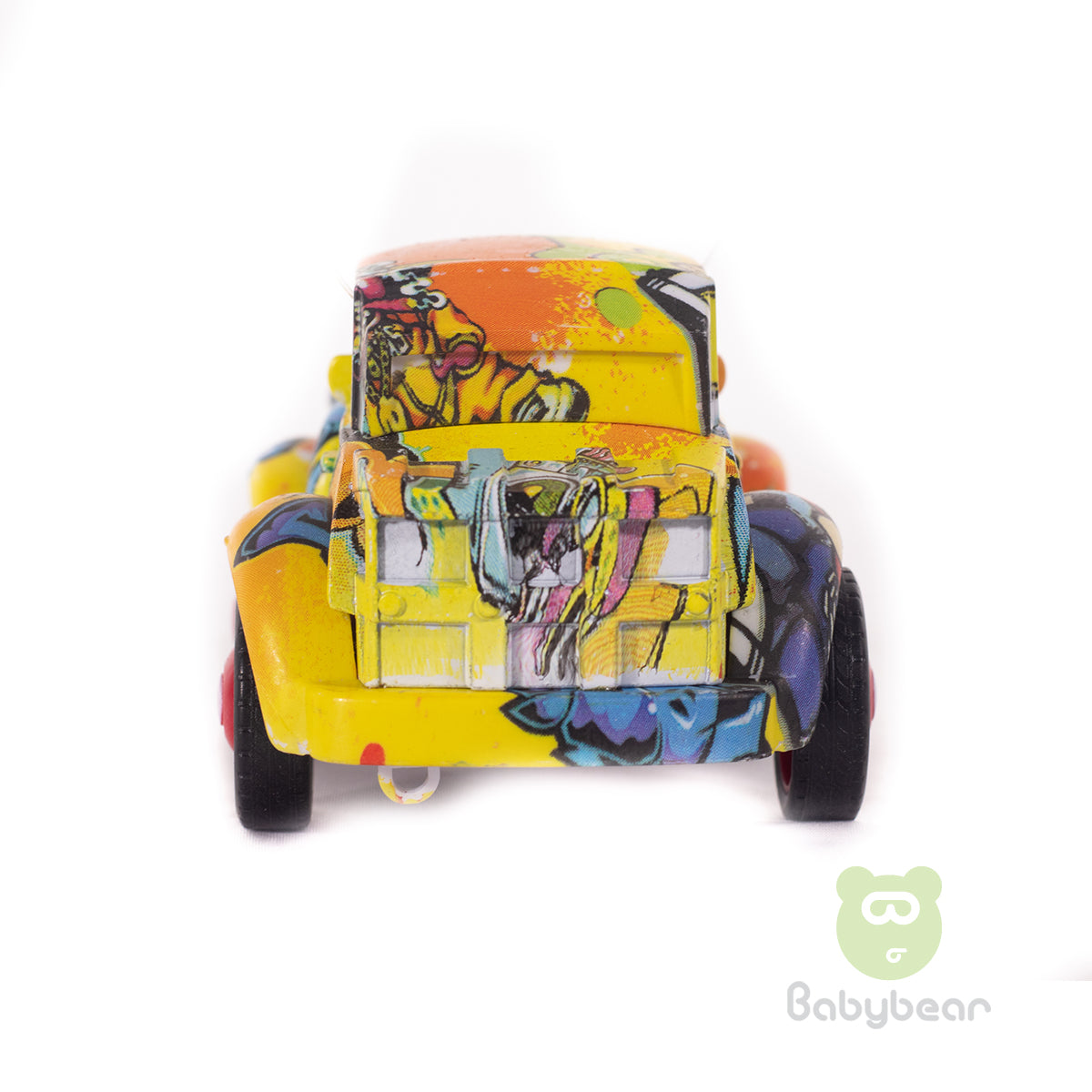 Graffiti Style Metal Friction Powered Die-cast Classic Cars Yellow