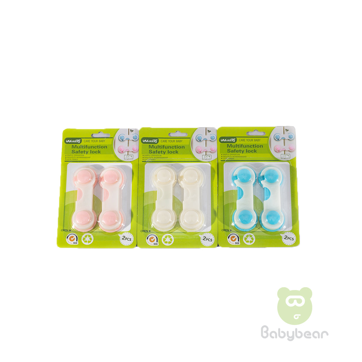 1 Pair of Child Door Safety Locks Assorted Colors
