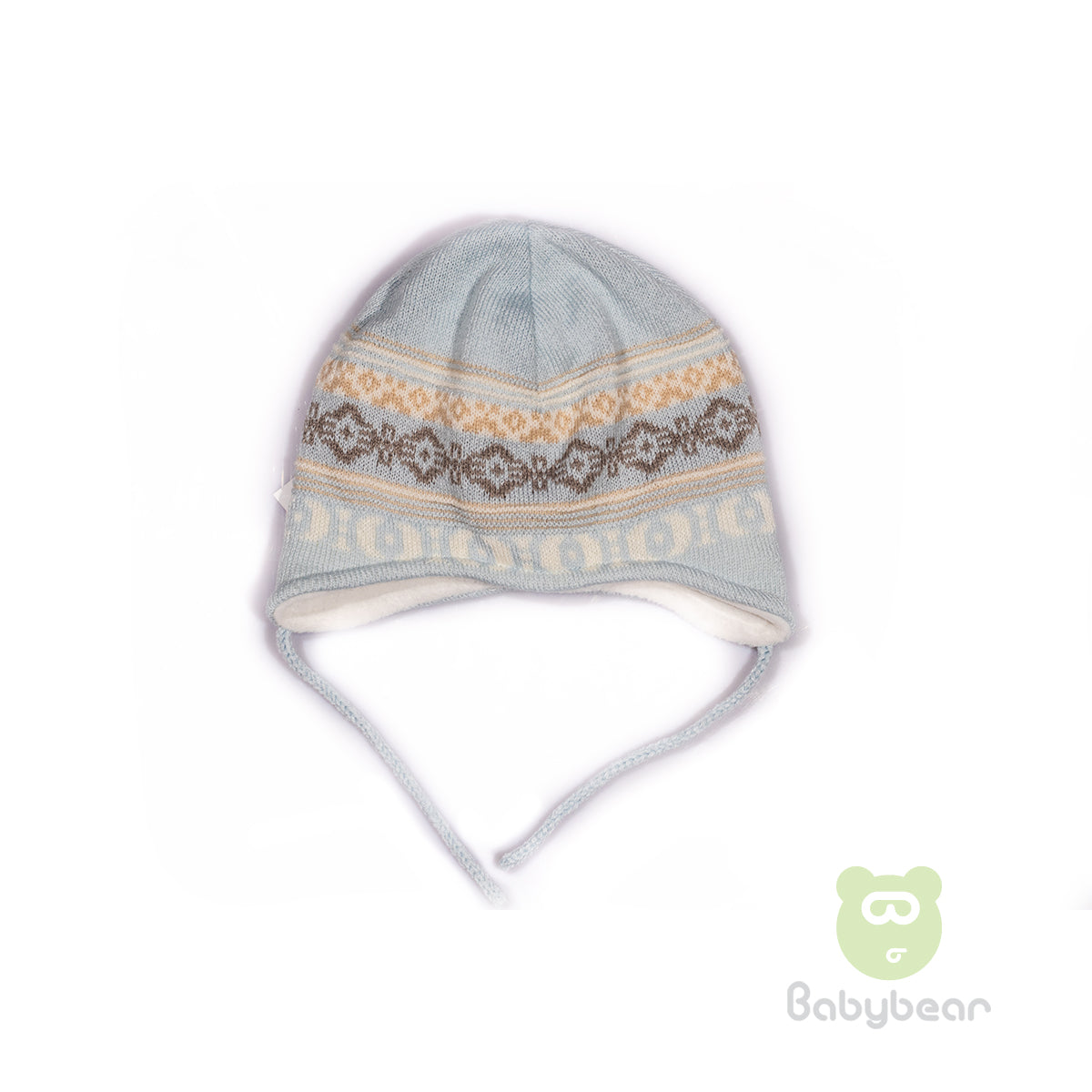 Baby Beanie Hat Blue white 6-12months
