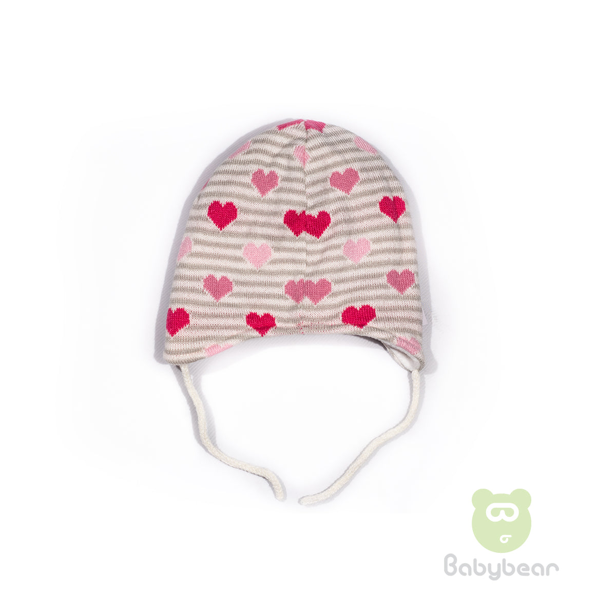 Baby Beanie Hat GreyPink 12-18 Months
