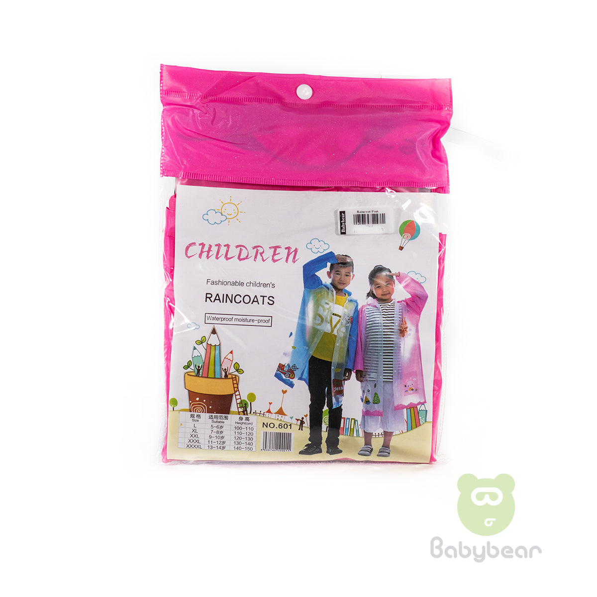 Childrens Raincoat Pink
