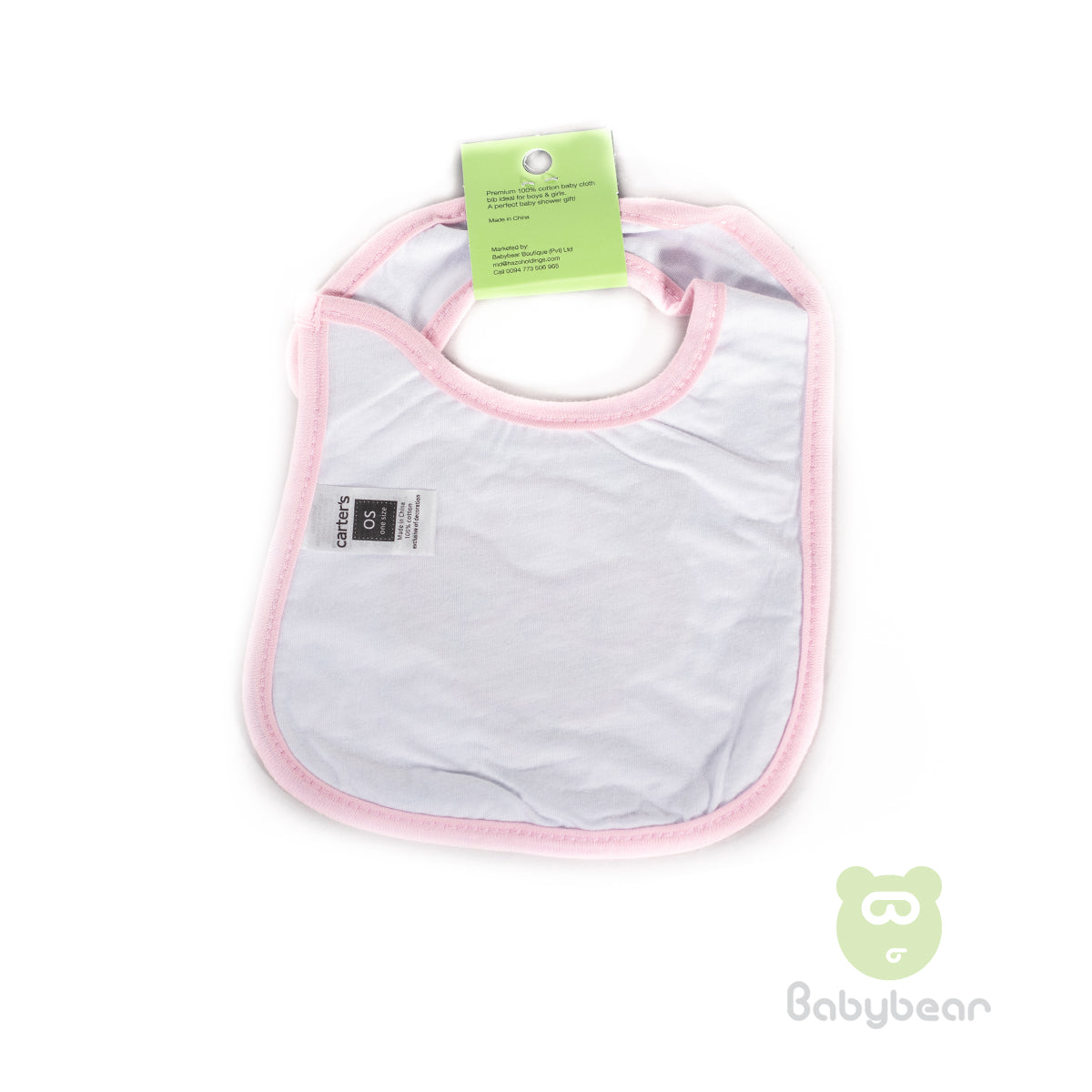 Babybear Cloth Bib Pink Hearts