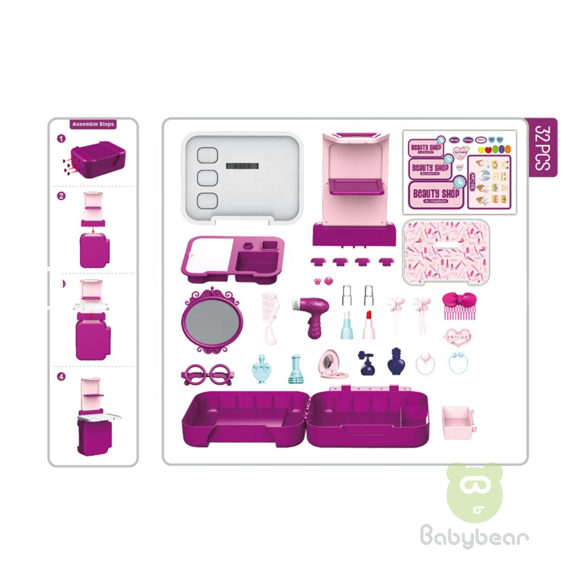 Toy Play Beauty Shop Makeup Set 32 Pcs