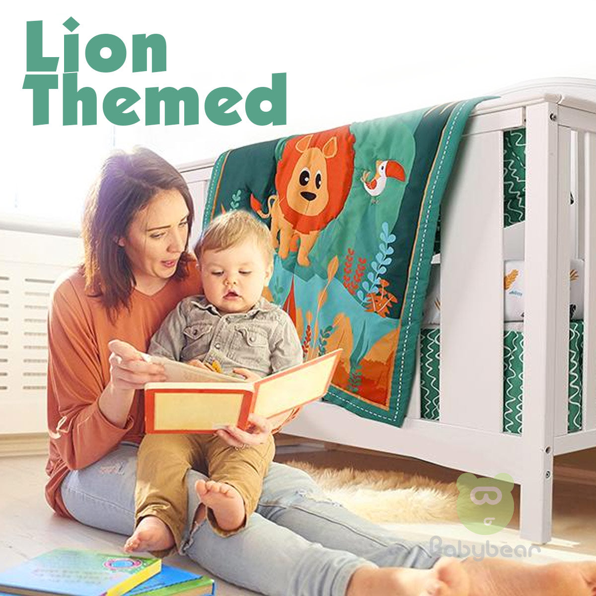 Baby Bedding Set 8 Pcs - Lion Jungle Theme