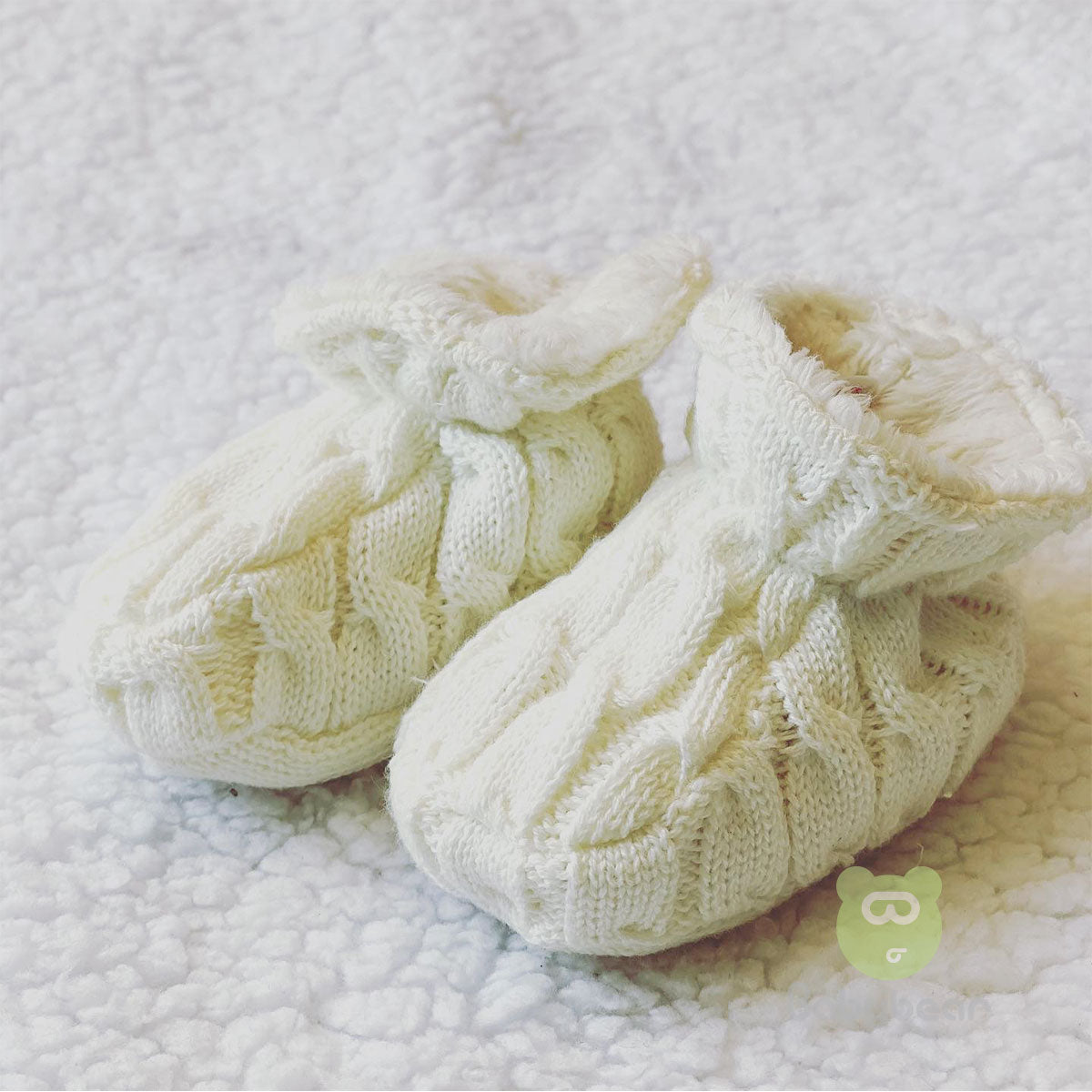 Classic Baby Booties - White