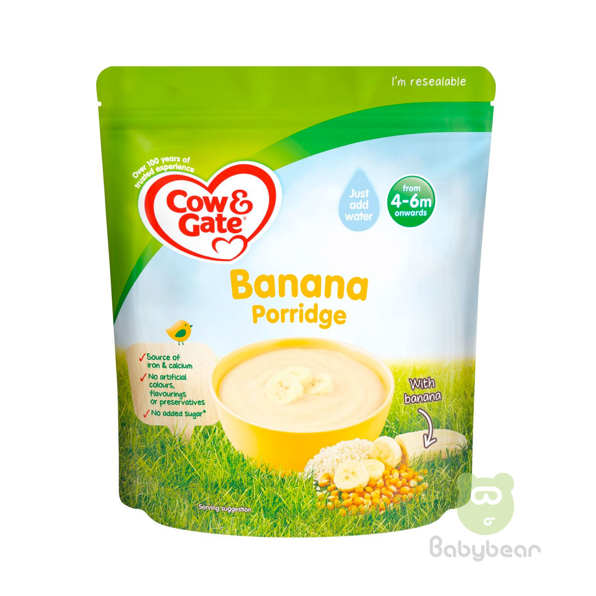 Cow & Gate Baby Food Banana Porridge 125g 4-6 m