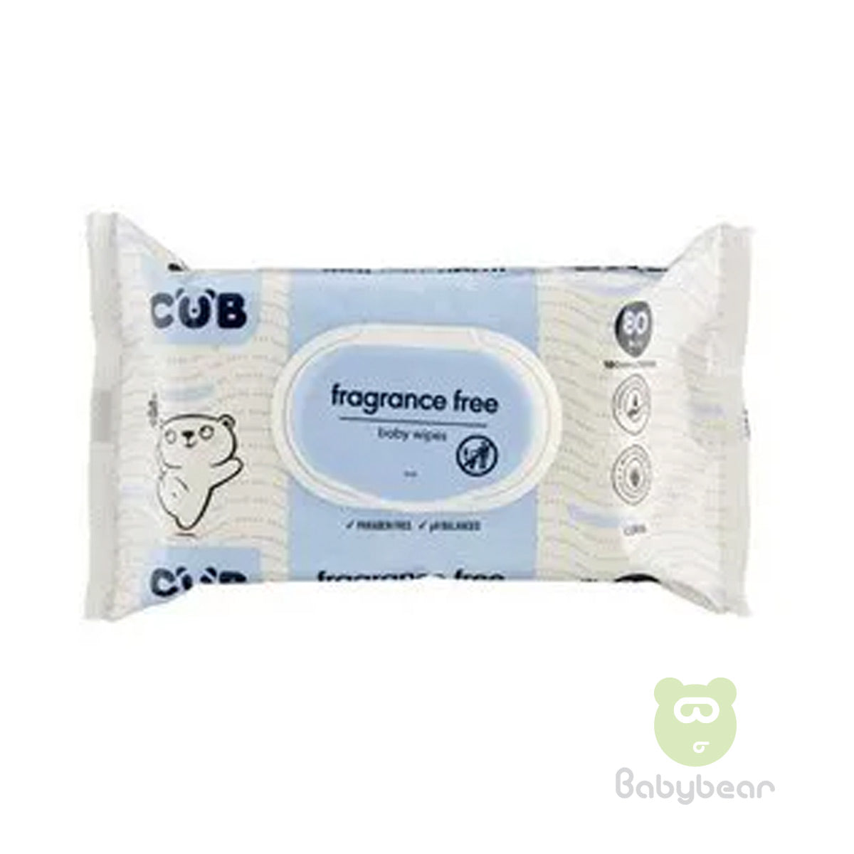Cub Fragrance Free Wipes Cub Fragrance Free Wipes 80pk