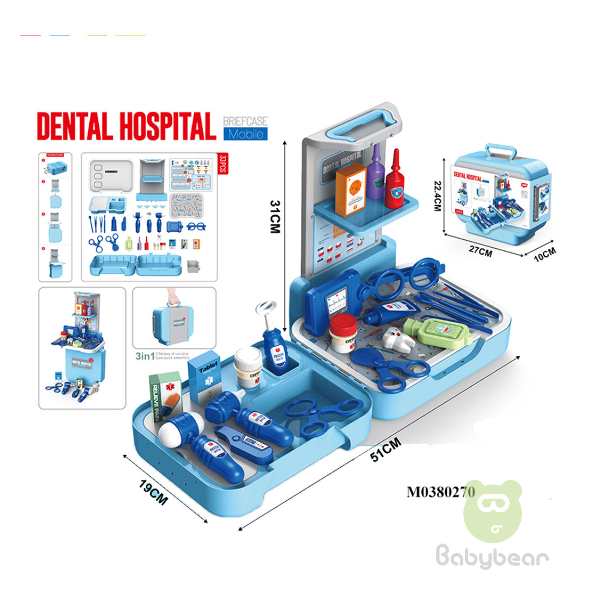 Toy Dental Hospital Doctor Set 33 Pcs Toys