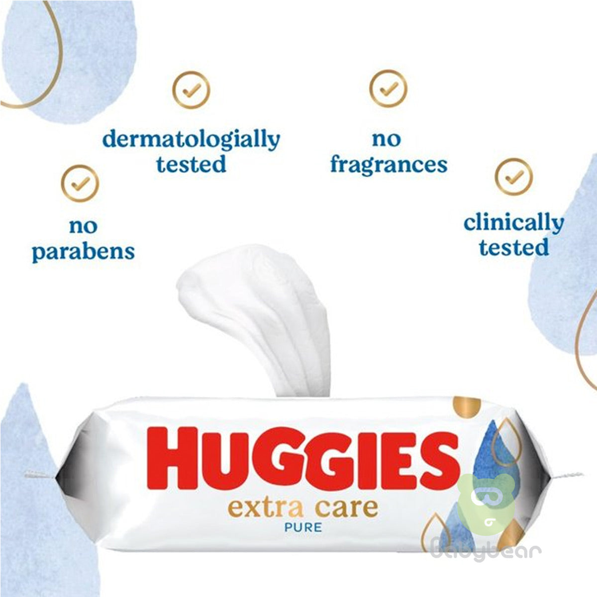 Huggies Pure Extra Care 99% Pure Water Wipes 56pcs