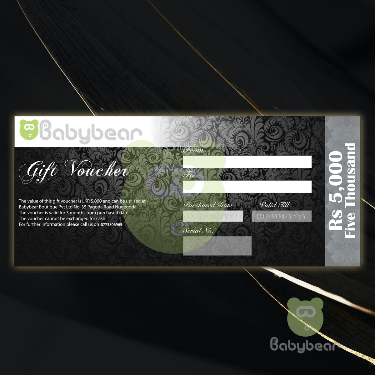 Babybear Rs. 5000 Gift Voucher/ Gift Card