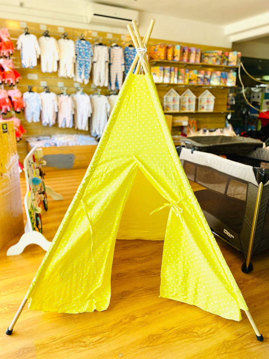 Teepee Tent - Yellow Polka Dot Babybear