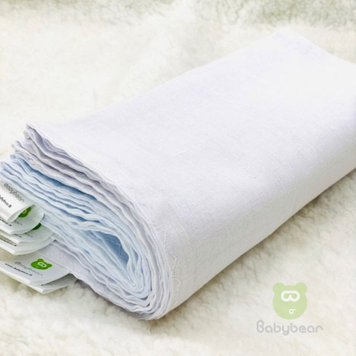 Nappy 22X22 (6Pc) Full White Babybear®