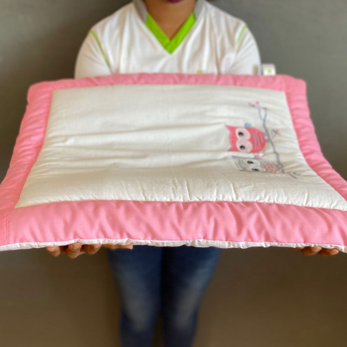 Pink Owl Baby Hand Quilt
