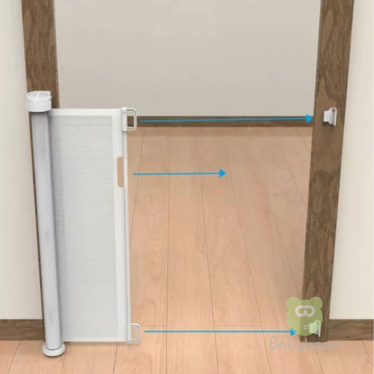 Retractable Baby Safety Gate - White