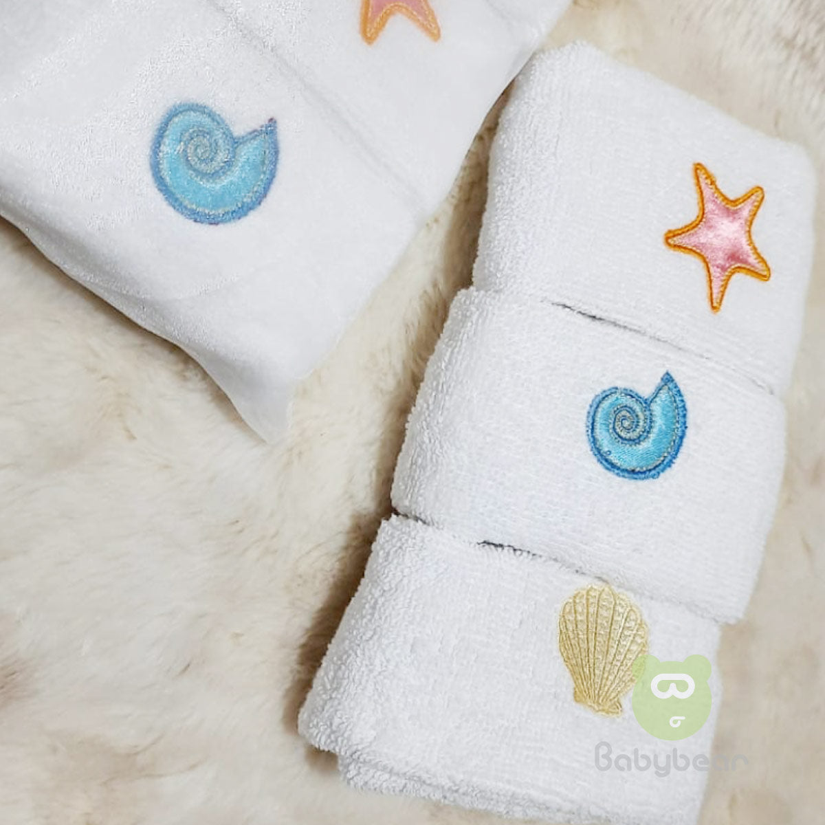 Sea Shell Towel 3 Pack (12x12 Inches)