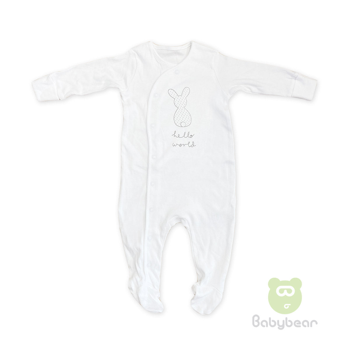 Baby Sleep Suit - White Bunny