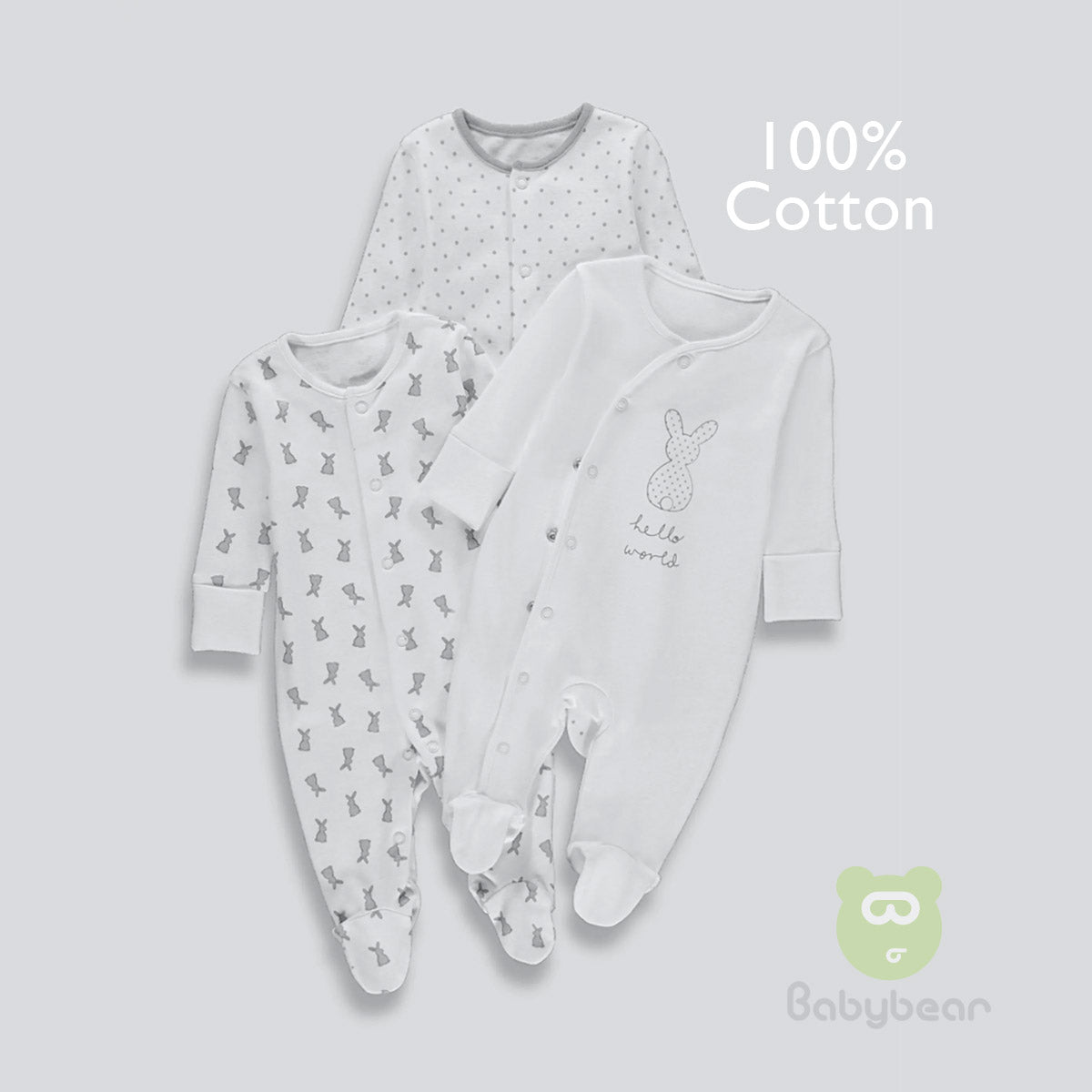 Baby Sleep Suit - White