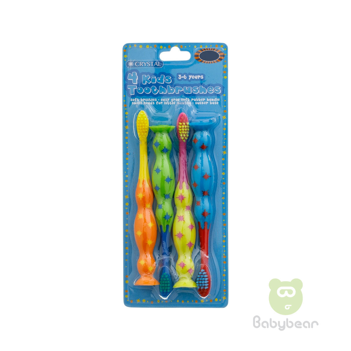 Suction Tooth Brush 4 pk - Star Design
