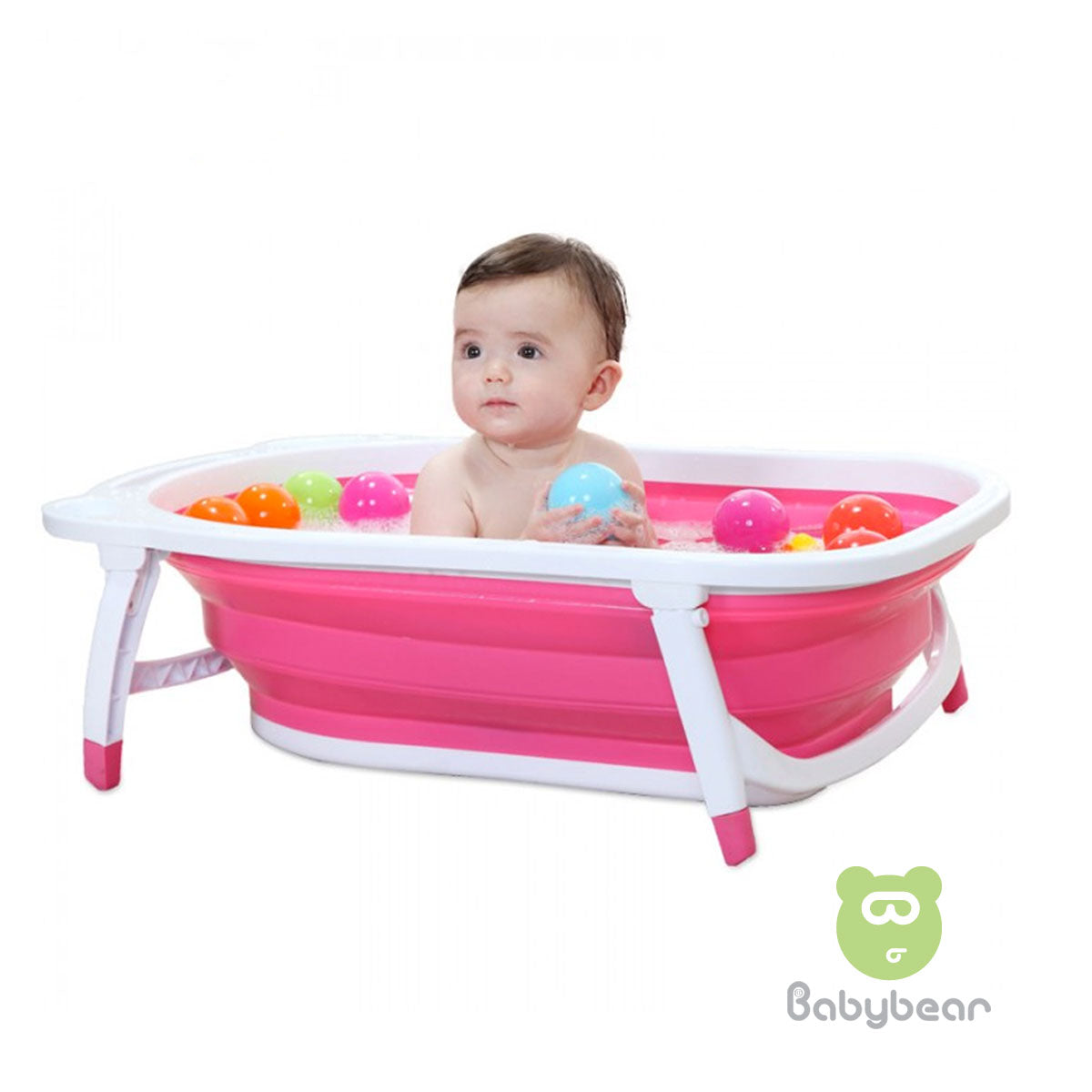 Foldable Bath Tub - Babybear - Pink Portable