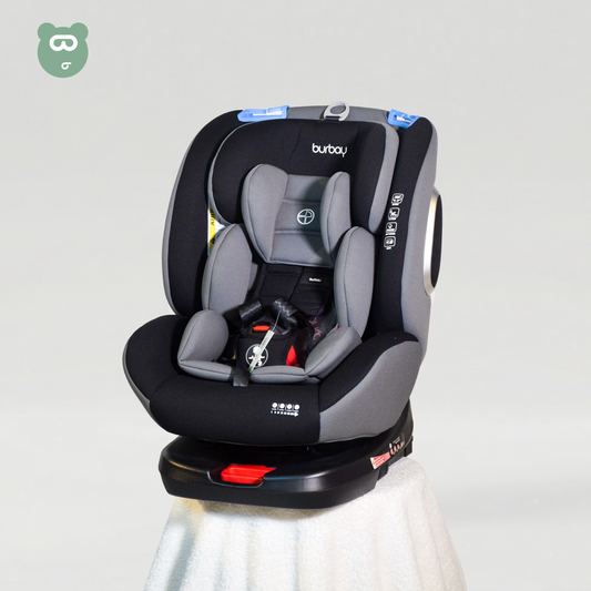 Burbay 360 Isofix  Car Seat Black and Dark Gray