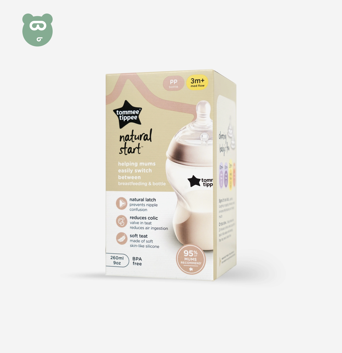 Tommee Tippee Natural Start PP Bottle 260ml 3m+