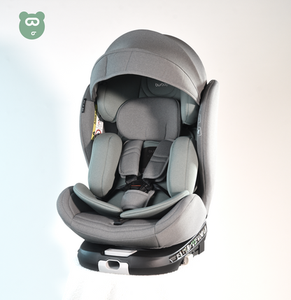 Burbay 360 Isofix Car Seat - T10 - Light Grey