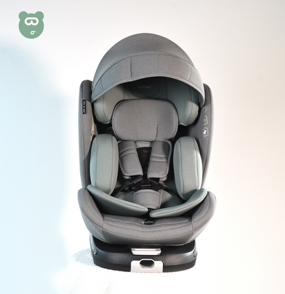 Burbay 360 Isofix Car Seat - T10 - Light Grey