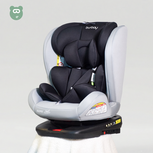 Burbay 360 Isofix Car Seat Black & Gray