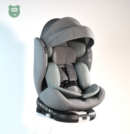 Burbay 360 Isofix Car Seat - T10 - Light Grey